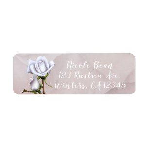 Romantische Zachte Witte Rozen Elegante Bloemige B Etiket