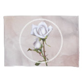 Romantische Zachte Witte Rozen Elegante Bloemrijke Kussensloop (Voorkant)