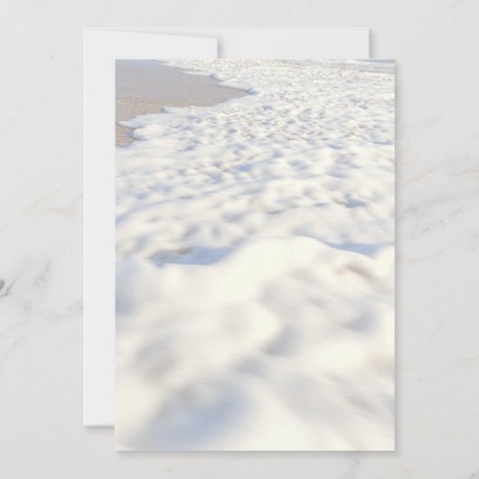 romantische zand beige strand vibes kust bruiloft kaart (Achterkant)