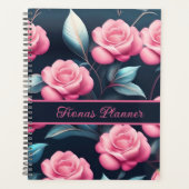 romantische, zarte, rosa Rosen Muster Planner (Voorkant)