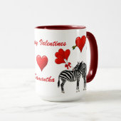 Romantische zebra liefde hart Valentijnse  Mok (Voorkant rechts)