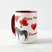 Romantische zebra liefde hart Valentijnse  Mok (Voorkant links)