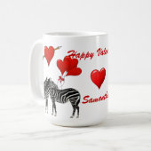 Romantische zebra liefde hart Valentijnse  Mok (Voorkant links)