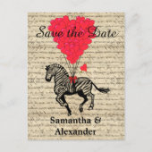  romantische zebra met uitzondering van de datum aankondigingskaart (Voorkant)