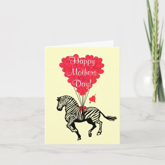 Romantische zebra-moederdag kaart (Voorkant)