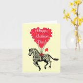 Romantische zebra-moederdag kaart (Gele Bloem)