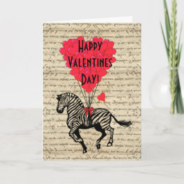 Romantische Zebra-Valentijnsdag Feestdagen Kaart