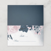 Romantische zeemacht en roze bloemen plaatskaartje (Buitenkant ongevouwen)