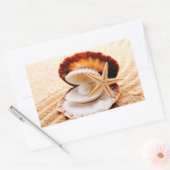 Romantische zeeschelpen op het strand stickers (Envelop)