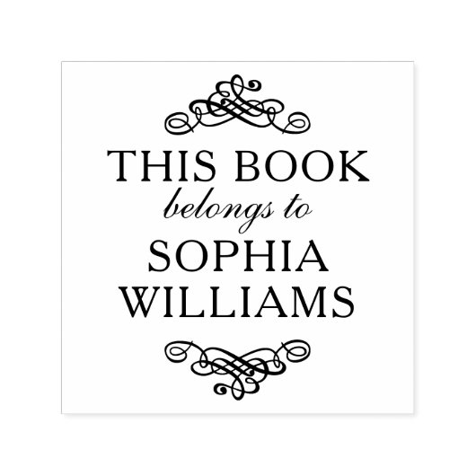 Romantische zelfinkend stempel Dit boek behoort to (Design)