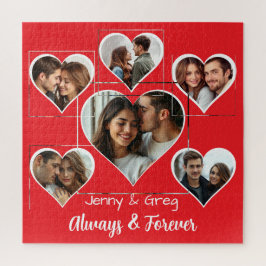 Romantische Zes Foto Sjabloon Jigsaw Puzzel