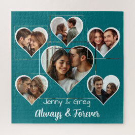 Romantische Zes Foto Sjabloon Jigsaw Puzzel