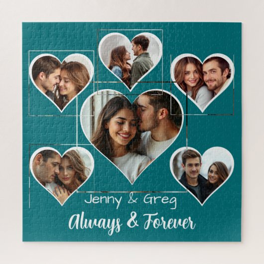 Romantische Zes Foto Sjabloon Jigsaw Puzzel (Verticaal)