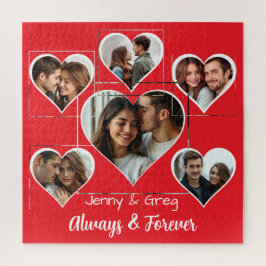 Romantische zes foto sjabloon legpuzzel