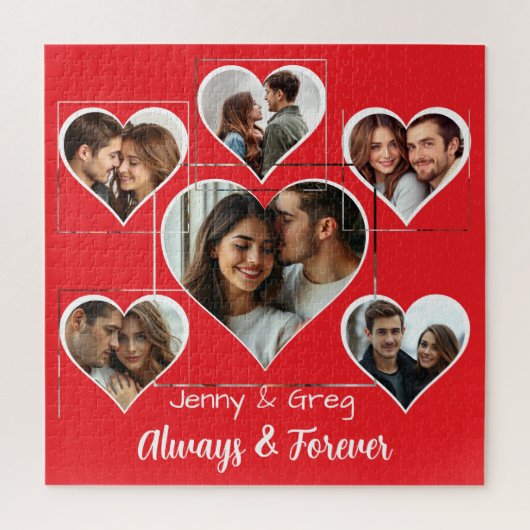 Romantische zes foto sjabloon legpuzzel (Verticaal)