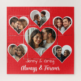 Romantische zes foto sjabloon legpuzzel