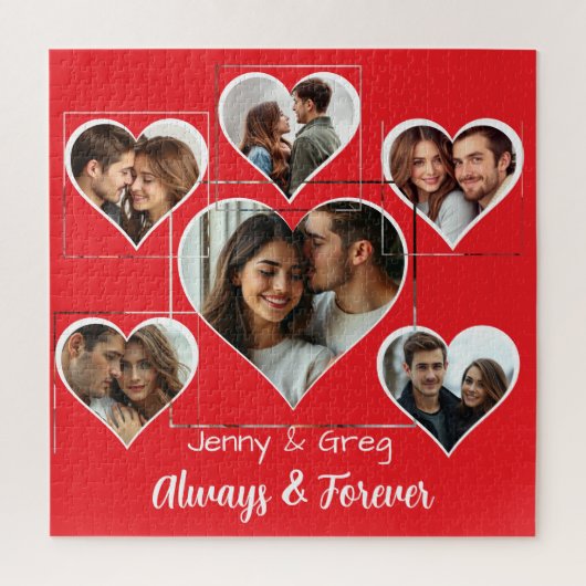 Romantische zes foto sjabloon legpuzzel (Verticaal)