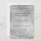 Romantische Zilveren Bloemen Kant Huwelijk Kaart (Voorkant)