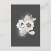 romantische zilveren bloemige trouwdetails informatiekaartje (Achterkant)