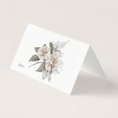 romantische zilveren blush bloemenbruiloft tafel k kaart (Achterkant)