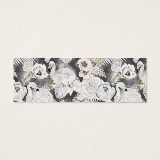 romantische zilveren bruiloft mini visitekaartjes (Achterkant)