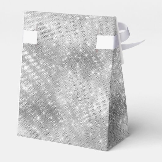 Romantische Zilveren Bruiloftsborrel met Glans Bedankdoosjes (Achterkant)