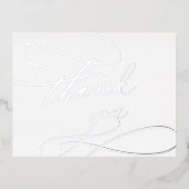 Romantische zilveren folie bruiloft dank u kaart (Voorkant)
