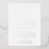 Romantische zilveren folie bruiloft details Kaart (Voorkant)