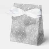 Romantische Zilveren Glitter Bruidsfeest Bedankdoosjes (Voorkant Zijde)