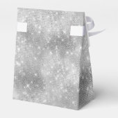 Romantische Zilveren Glitter Bruidsfeest Bedankdoosjes (Achterkant)