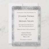 Romantische Zilveren Sparkle Glitz bruiloft Kaart (Voorkant)