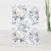 Romantische zilveren witte rozen bloemenbruiloft kaart