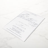 Romantische zilverfolie kalligrafie Lijst bruiloft Folie Uitnodiging (Gedraaid)