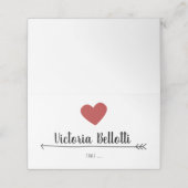 Romantische zitplaatskaart - Hart en Pijl Plaatskaartje (Buitenkant ongevouwen)