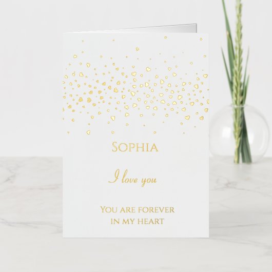 Romantische zoete harten folie wenskaart (Voorkant)