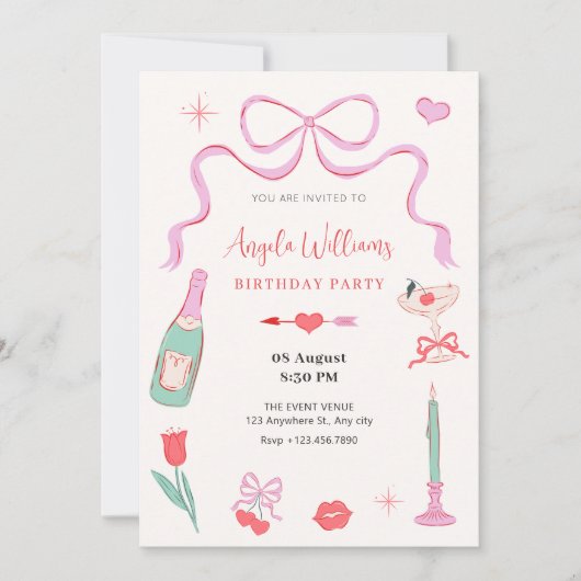 Romantische zoete valentijn pastel kleur verjaarda kaart (Voorkant)