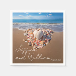 Romantische zomer bruiloft servet