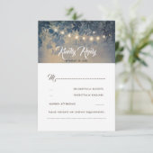 Romantische Zomer Nacht Rustieke Bruiloft RSVP (Staand voorkant)
