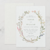 Romantische zomer weide Bruiloft Kaart (Voorkant / Achterkant)