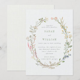 Romantische zomer weide Bruiloft Kaart