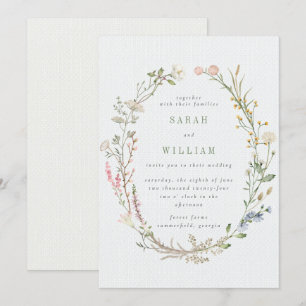 Romantische zomer weide Bruiloft Kaart