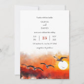 Romantische zomer zeemeeuw horizon kunst strand br kaart (Voorkant)