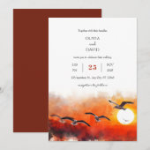 Romantische zomer zeemeeuw horizon kunst strand br kaart (Voorkant / Achterkant)