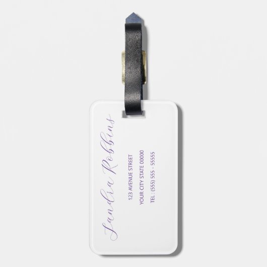 Romantische zomerbloemen en vlinder bagagelabel (Achterkant verticaal)