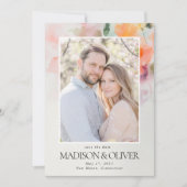 Romantische Zomerbloemen QR Code Fotobruiloft Save The Date (Voorkant)