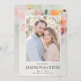 Romantische Zomerbloemen QR Code Fotobruiloft Save The Date