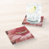 Romantische zonnebloem glazen onderzetter (Schuin)