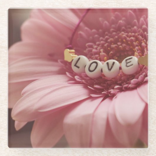 Romantische zonnebloem glazen onderzetter (Voorkant)