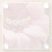 Romantische zonnebloem glazen onderzetter (Achterkant)