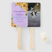 Romantische Zonnebloem Waterverf Pensioen Party Handwaaier (Voorkant en achterkant)